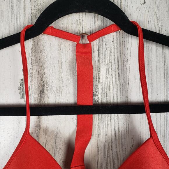 NWT Victoria's Secret Red Shine Strap Full Coverage Push-Up Bikini Top Size 32C - Picture 4 of 13